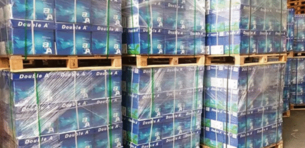 Mixed pallets with various paper types, including: - A4 printing paper for everyday printing needs - A3 paper for larger format printing