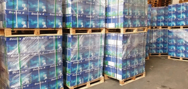 Mixed pallets with various paper types, including: - A4 printing paper for everyday printing needs - A3 paper for larger format printing