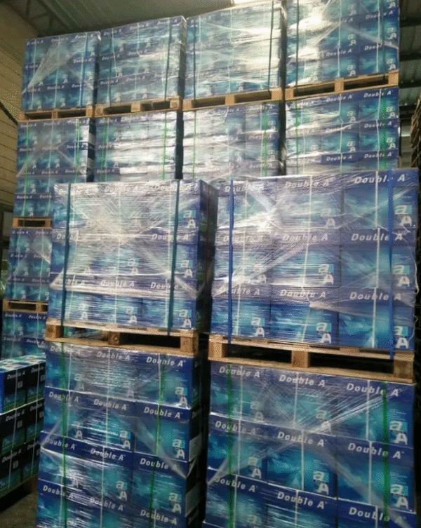 Mixed pallets with various paper types, including: - A4 printing paper for everyday printing needs - A3 paper for larger format printing