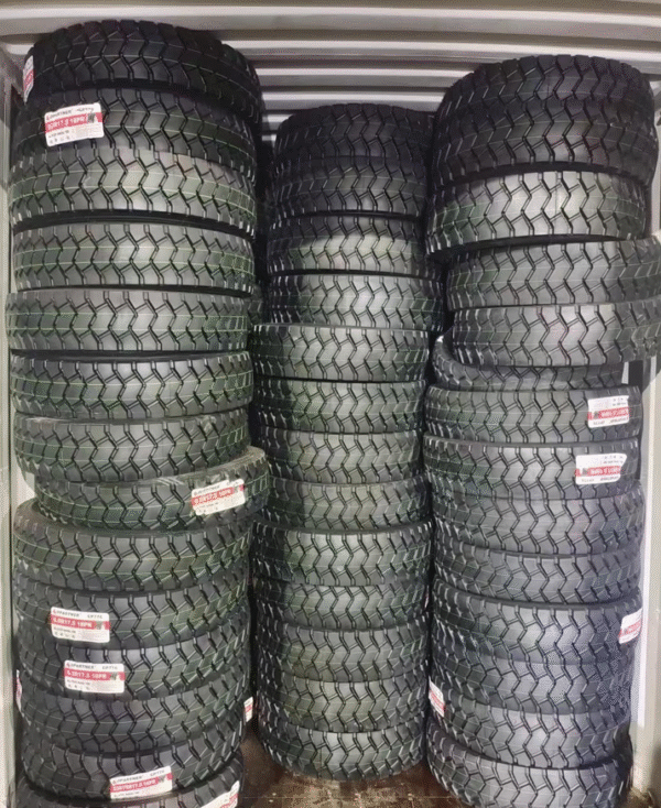 container tires loaded